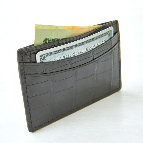 Credit Card Case - Black Crocodile