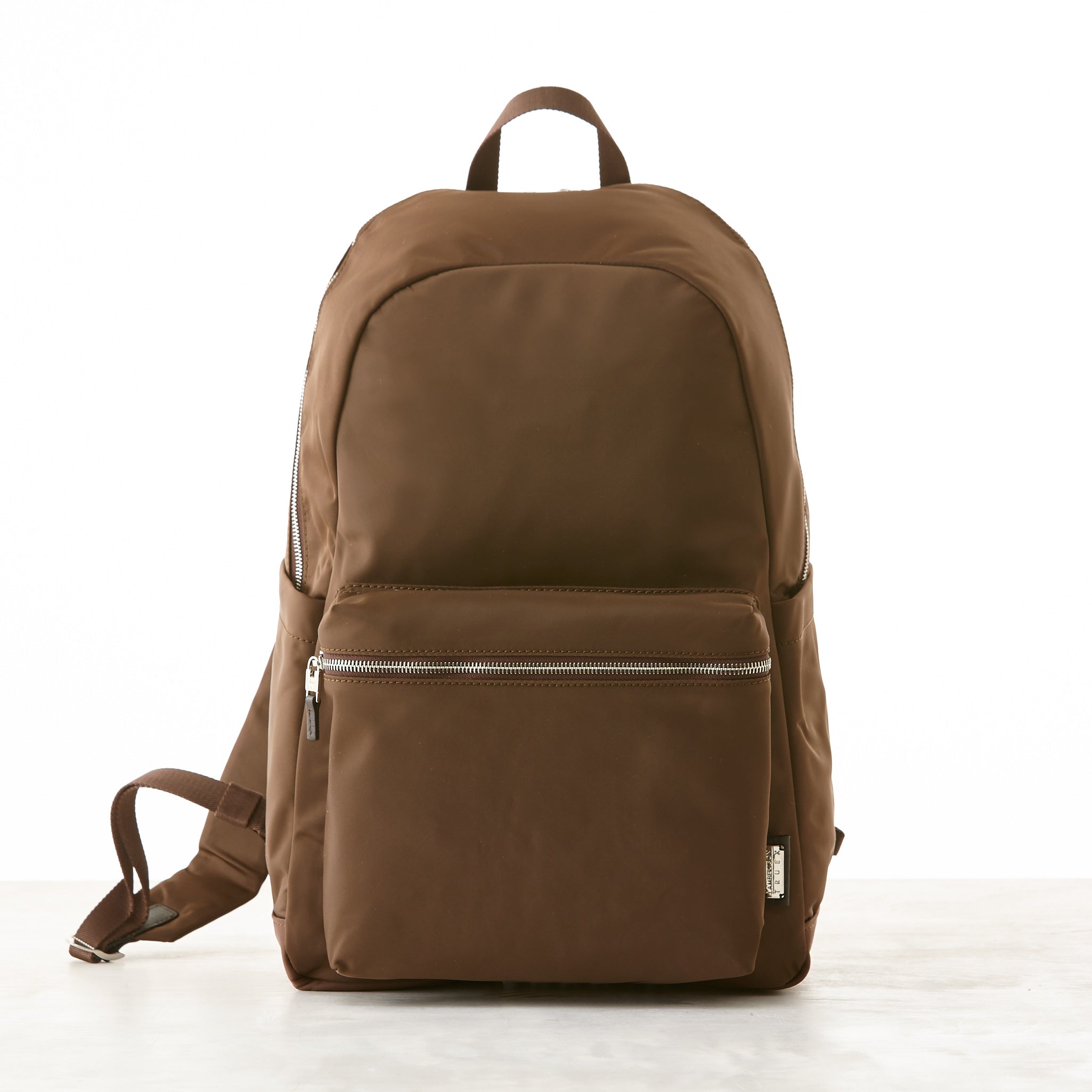 Perry Slim Backpack - Brown Nylon – Lambertson Truex