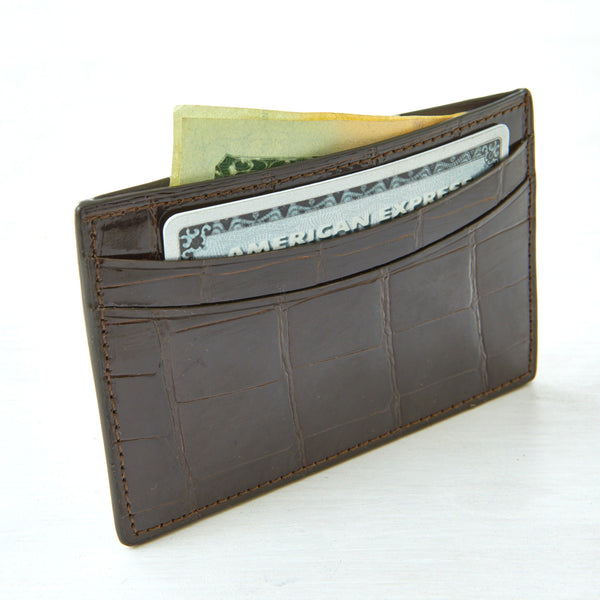 Credit Card Case - Brown Crocodile