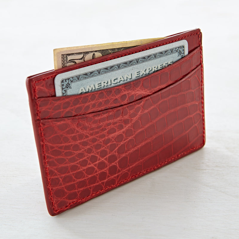 Credit Card Case - Red Crocodile