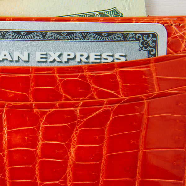 Credit Card Case - Tangerine Crocodile