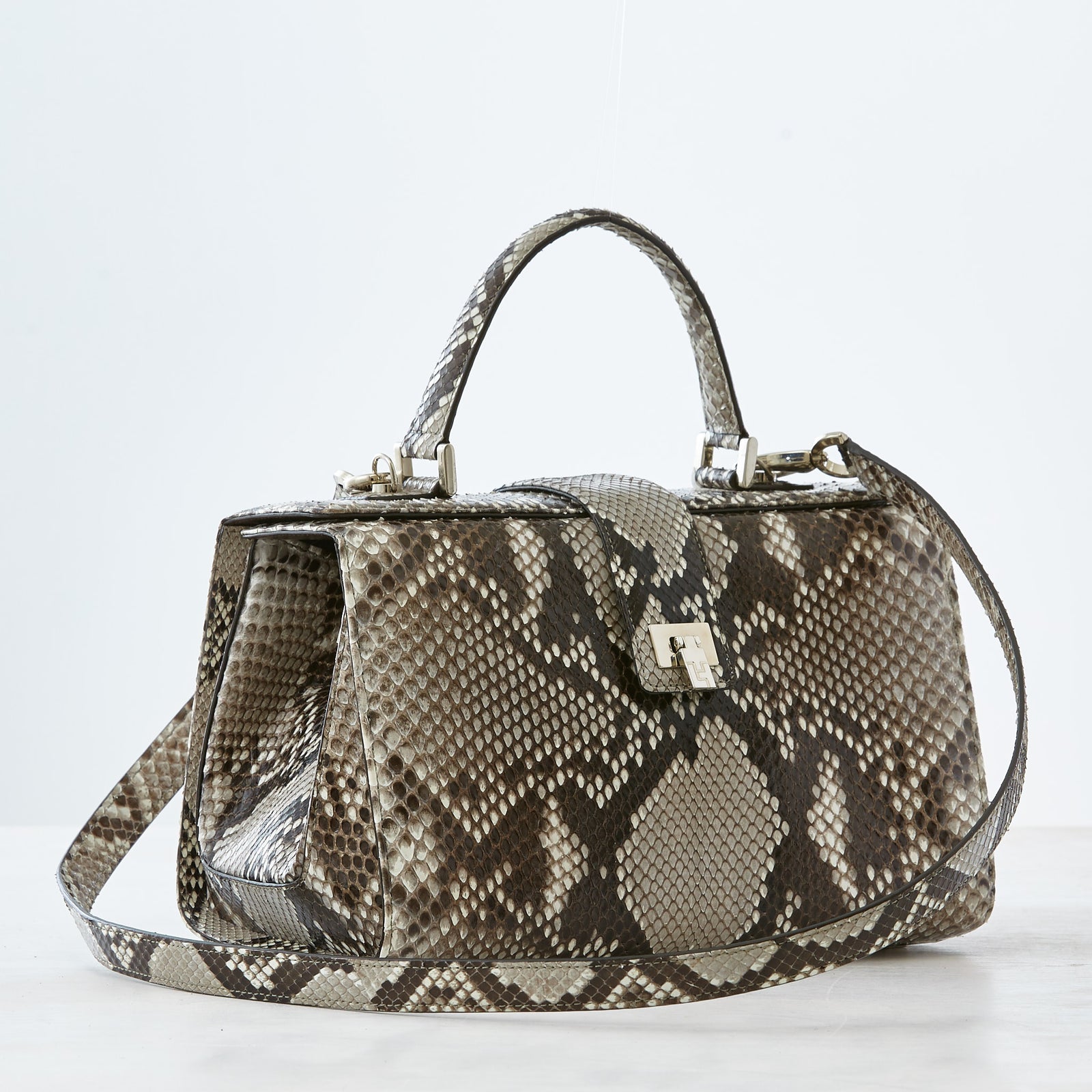 Andi Top Handle - Medium - Natural Python – Lambertson Truex